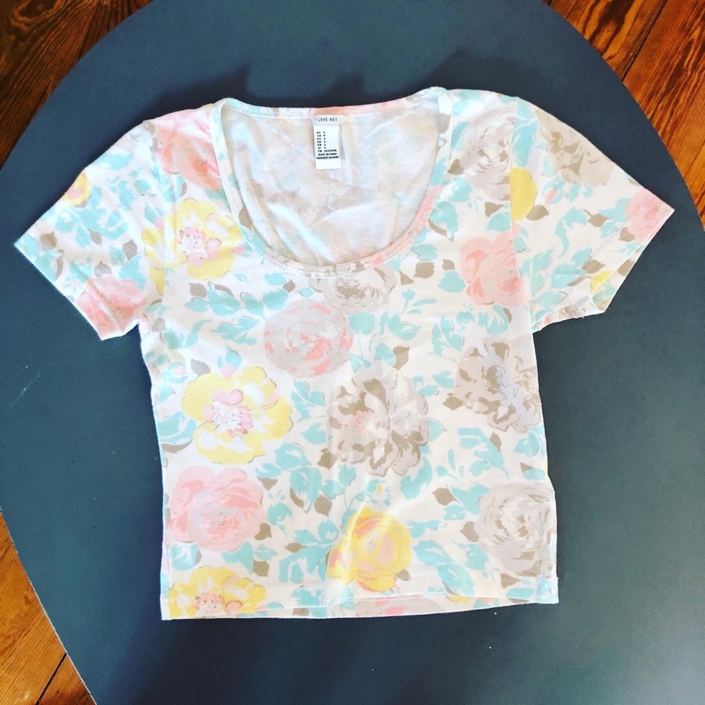 I Love H81 Floral Crop Top